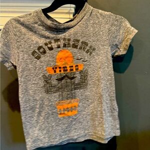 Tiny Whales Gray and Orange Kids T-Shirt